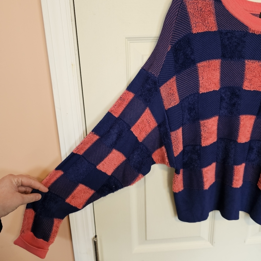 rag & bone Ridley Gingham Pullover Textured Sweater Checkered - Picture 9 of 9